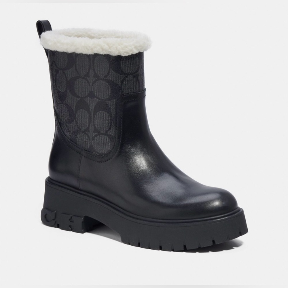 COACH Raina Boot In Signature Jacquard - Black - Size 7